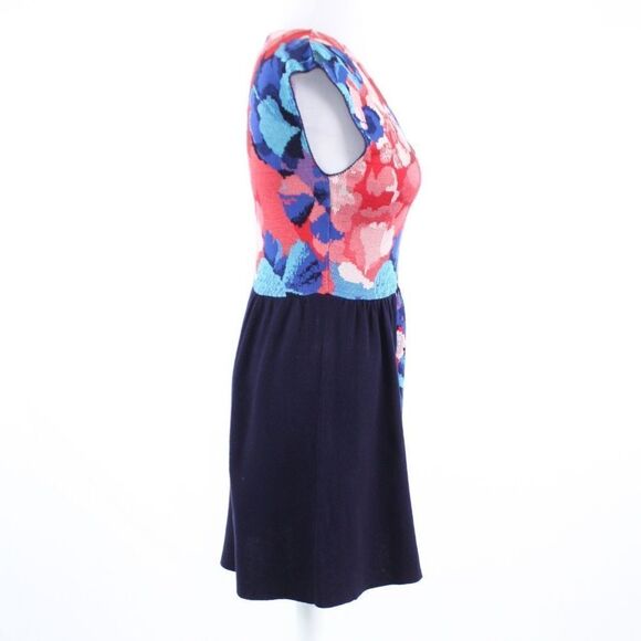 Navy blue red floral LEIFSDOTTIR sheath dress PS - Picture 5 of 8
